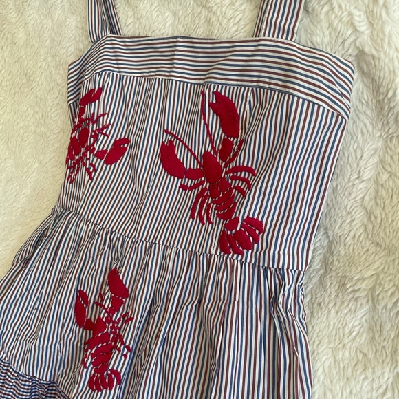 Striped Dress with Red Lobster Embroidery - Picture 9 of 11